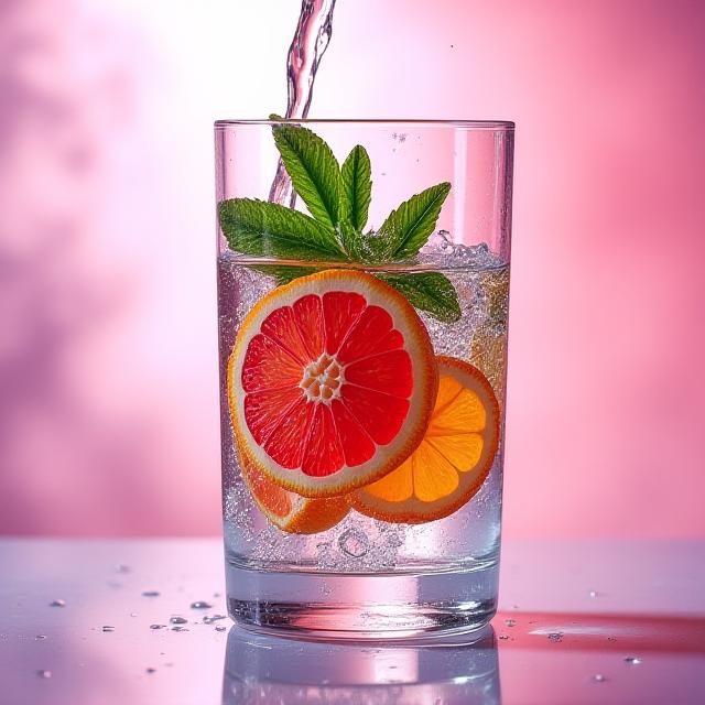 Refreshing water infused with citrus and mint representing metabolic vitality